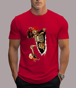 📝 Break the Rules: Skater Skeleton Graphic T-Shirt with Street Energy