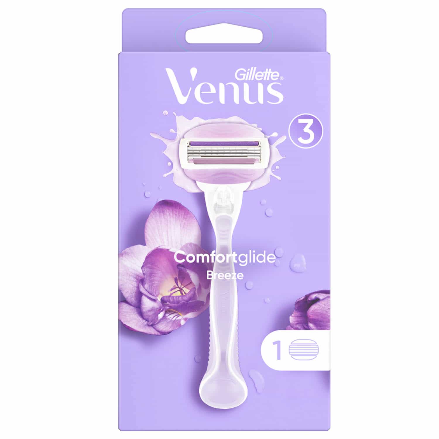 Gillette Venus ComfortGlide Breeze Handle Women’s Razor – 1 Handle + 2 Refills | جيليت شفرة فينوس للنساء مع رأسين_0