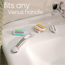 Gillette Venus Olay Coconut Handle + 2 Blades | جيليت فينوس شفرة حلاقة للنساء مع رأسين للتبديل بخلاصة جوز الهند