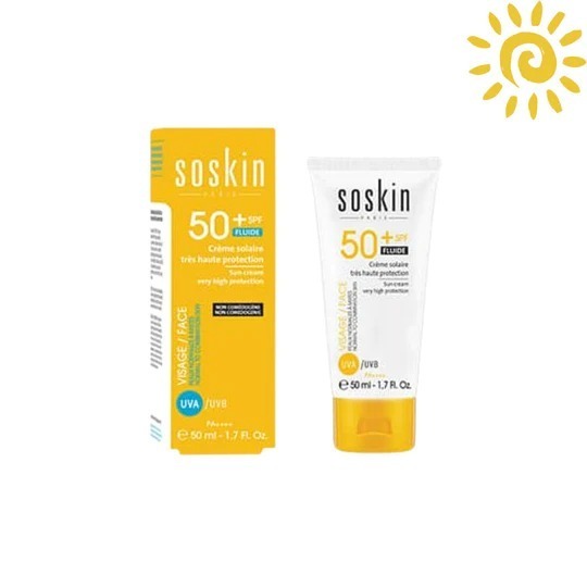 soskin Sun Cream Very High Protection Spf 50+ 1+1 Free - 50ml | سوسكن كريم واقي شمسي بحماية عالية جداً spf 50 + قطعة مجاناً - 50 + 50 مل_0