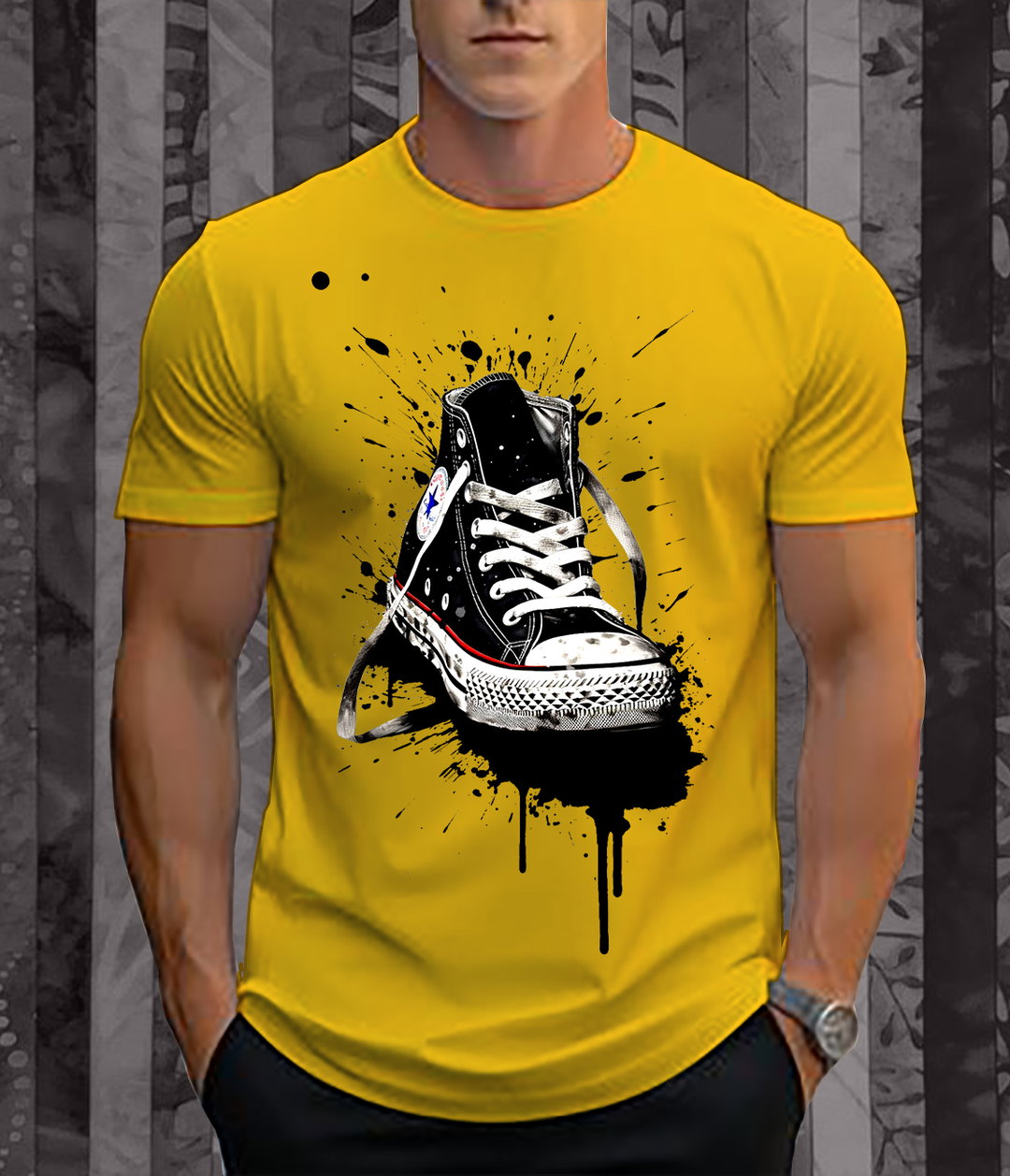 📝 Street Drip Vibes – Bold Sneaker Splash Tee