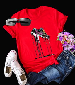 Drip Drop Kicks – Artistic Sneaker Splash Tee in White