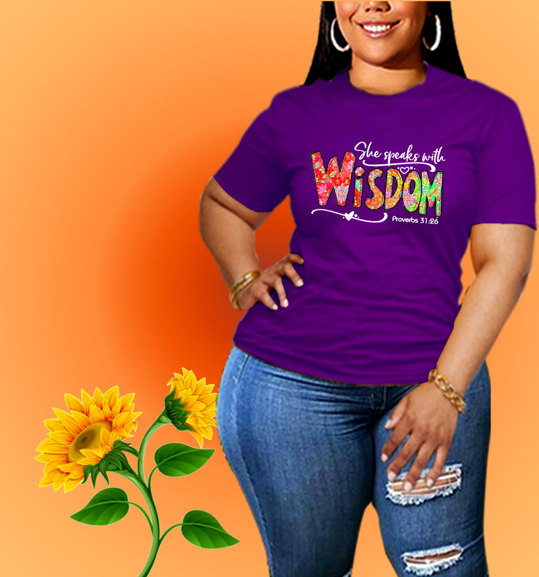 ✨ She Speaks with Wisdom – Proverbs 31:26 Inspirational T-Shirt for Women