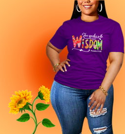 ✨ She Speaks with Wisdom – Proverbs 31:26 Inspirational T-Shirt for Women