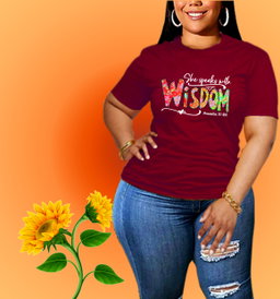 ✨ She Speaks with Wisdom – Proverbs 31:26 Inspirational T-Shirt for Women