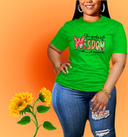 ✨ She Speaks with Wisdom – Proverbs 31:26 Inspirational T-Shirt for Women