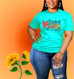 ✨ She Speaks with Wisdom – Proverbs 31:26 Inspirational T-Shirt for Women