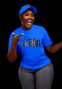 💥“She is Strong” Proverbs 31:25 T-Shirt & Cap Set – Bold Faithwear for Empowered Women