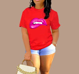 💋 Sexy Pink Lips T-Shirt – Bold Vibes in Royal Blue & Other colors