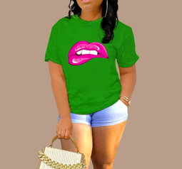 💋 Sexy Pink Lips T-Shirt – Bold Vibes in Royal Blue & Other colors