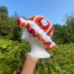 Granny Square Ruffle Hat
