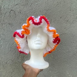 Granny Square Ruffle Hat