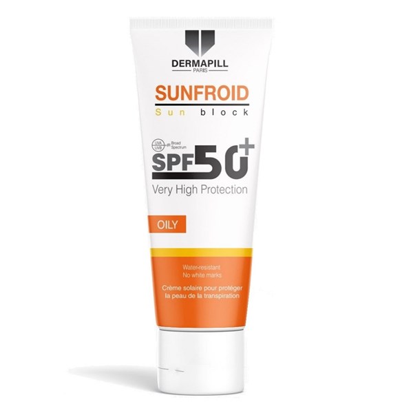 واقي شمس كيميائي ديرمابل DERMAPILL SUNFROID SUNBLOCK OILY SKIN