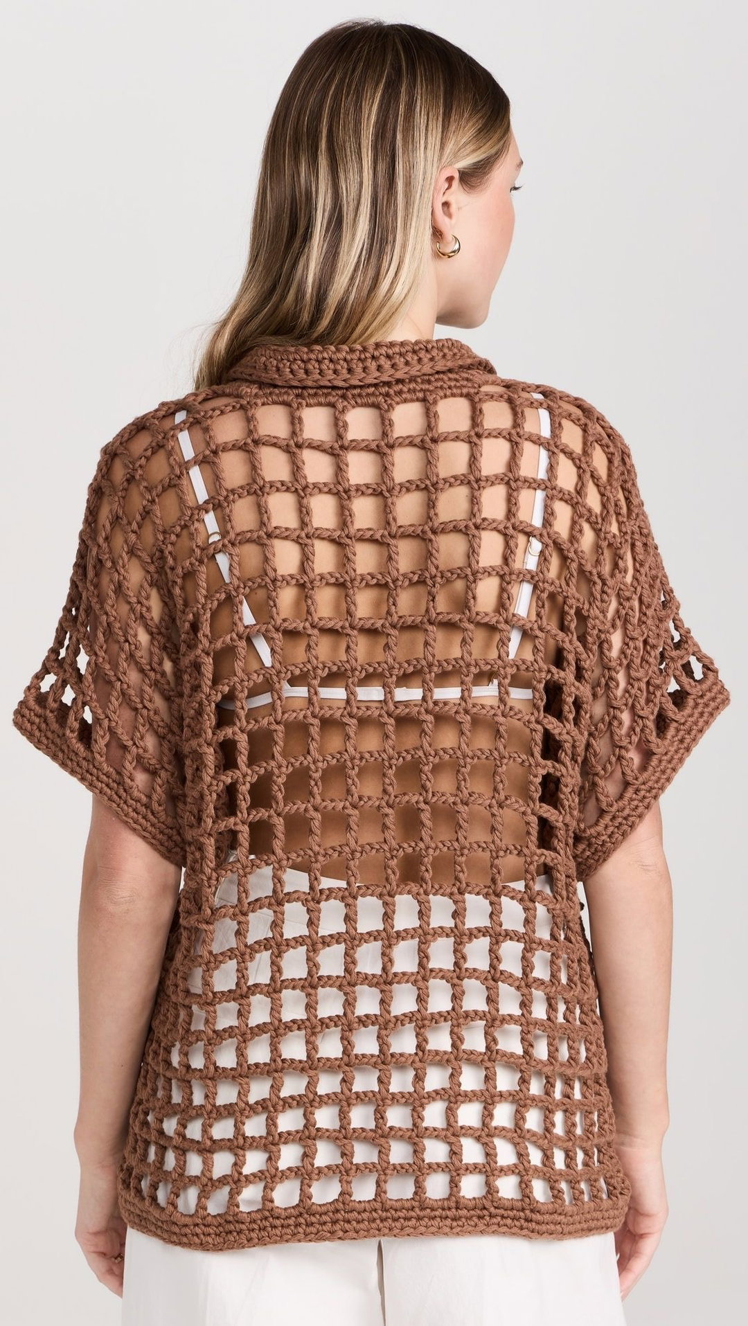 Mesh crochet shirt