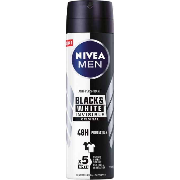 NIVEA INVISIBLE BLACK & WHITE MEN SPRAY 200mlx12