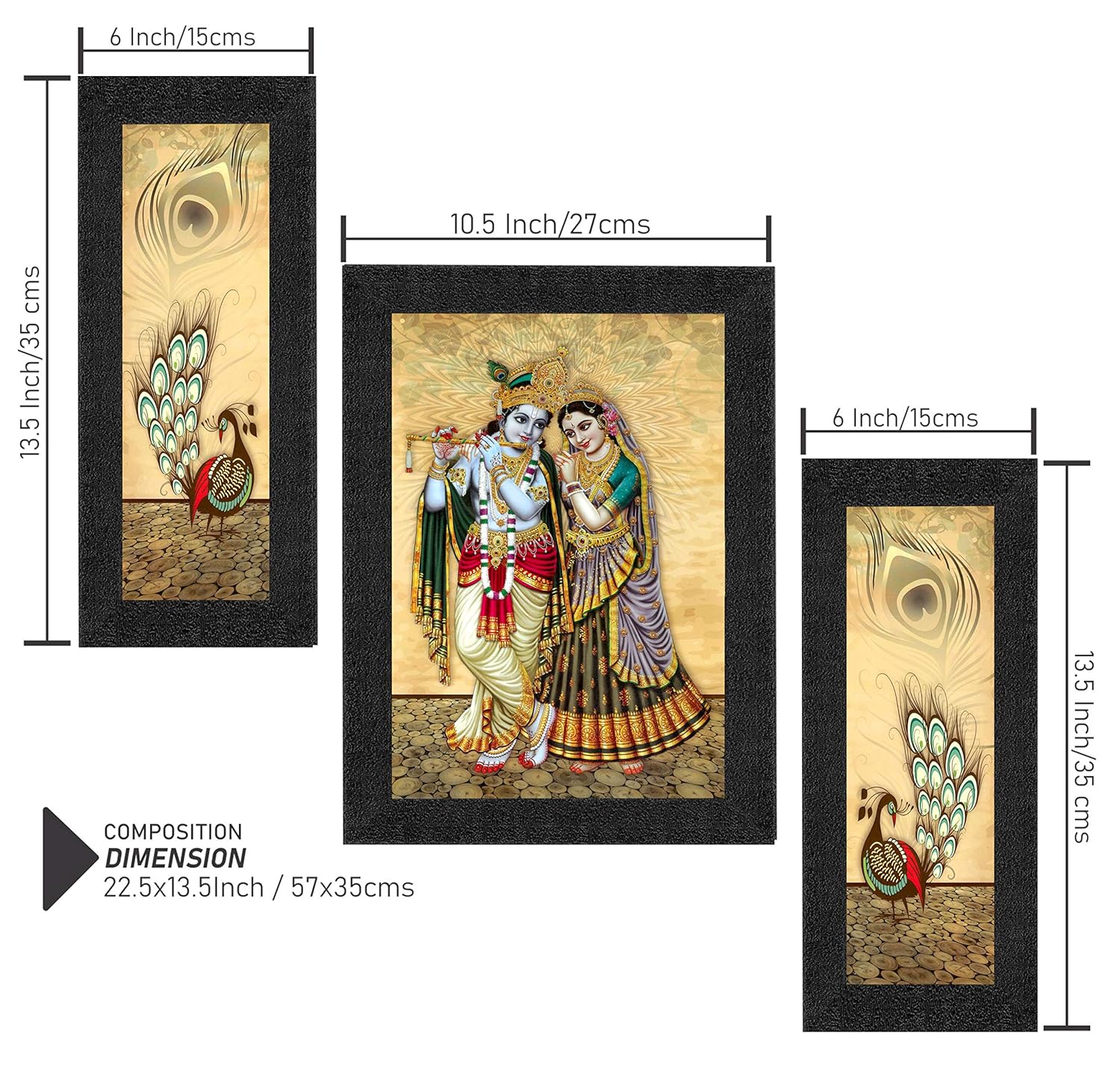 RADHA KRISHNA WALL FRAME 3IN1_1