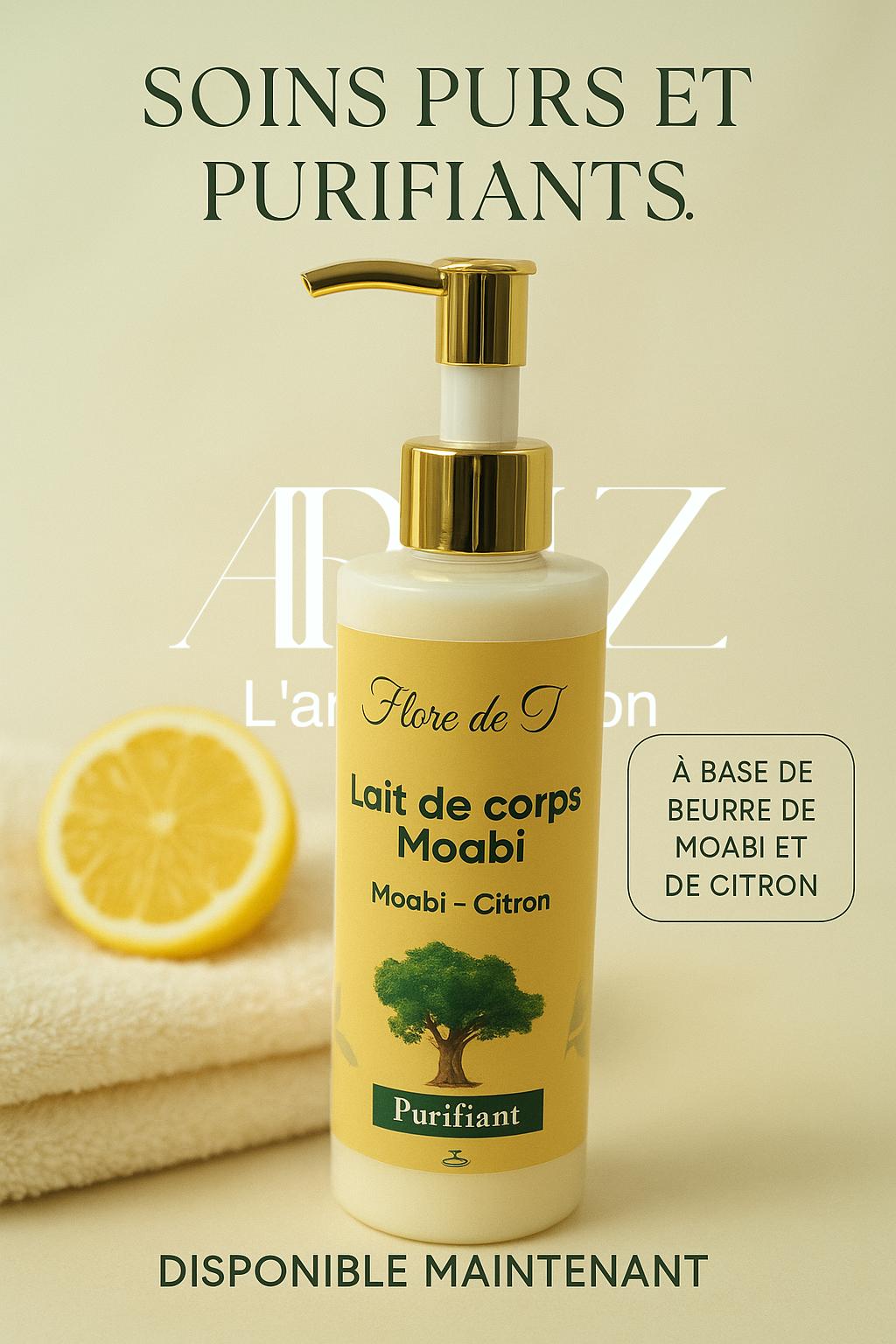 🧴 Lait de Corps Moabi Citron – Fraîcheur & Teint Clarifié