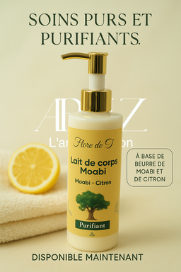 🧴 Lait de Corps Moabi Citron – Fraîcheur & Teint Clarifié