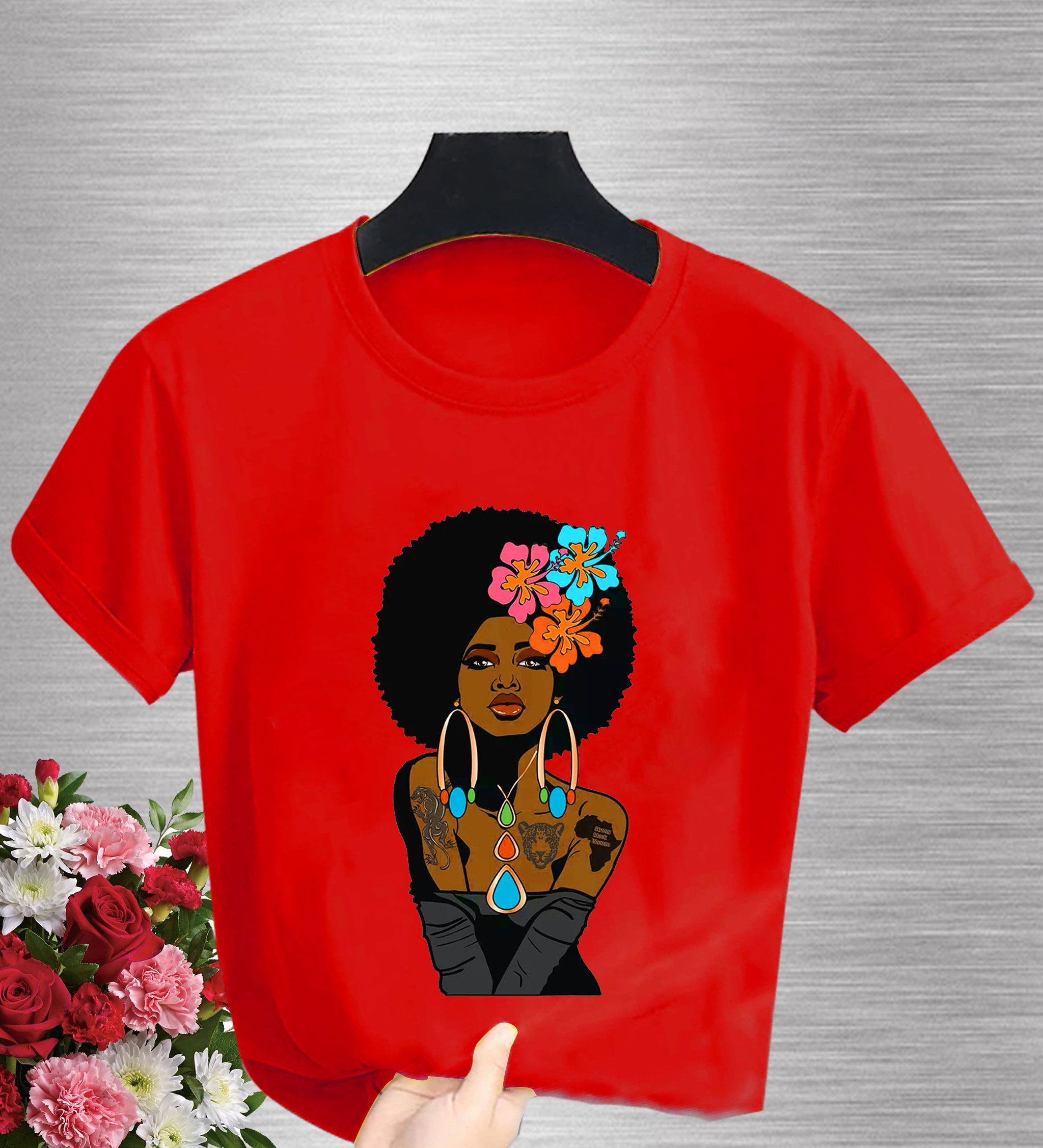 🌺 Bold Afro Beauty T-Shirt – Empowered Queen Edition_1