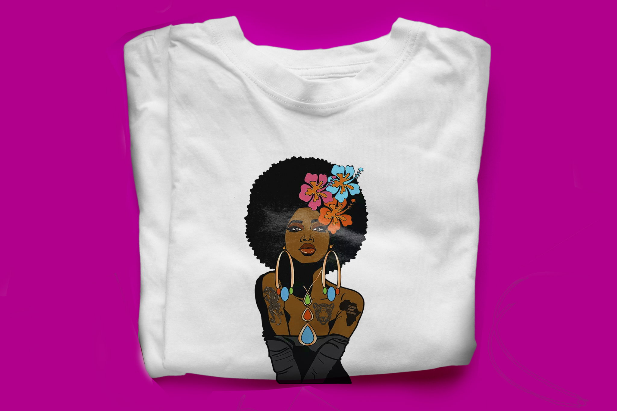 🌺 Bold Afro Beauty T-Shirt – Empowered Queen Edition_4