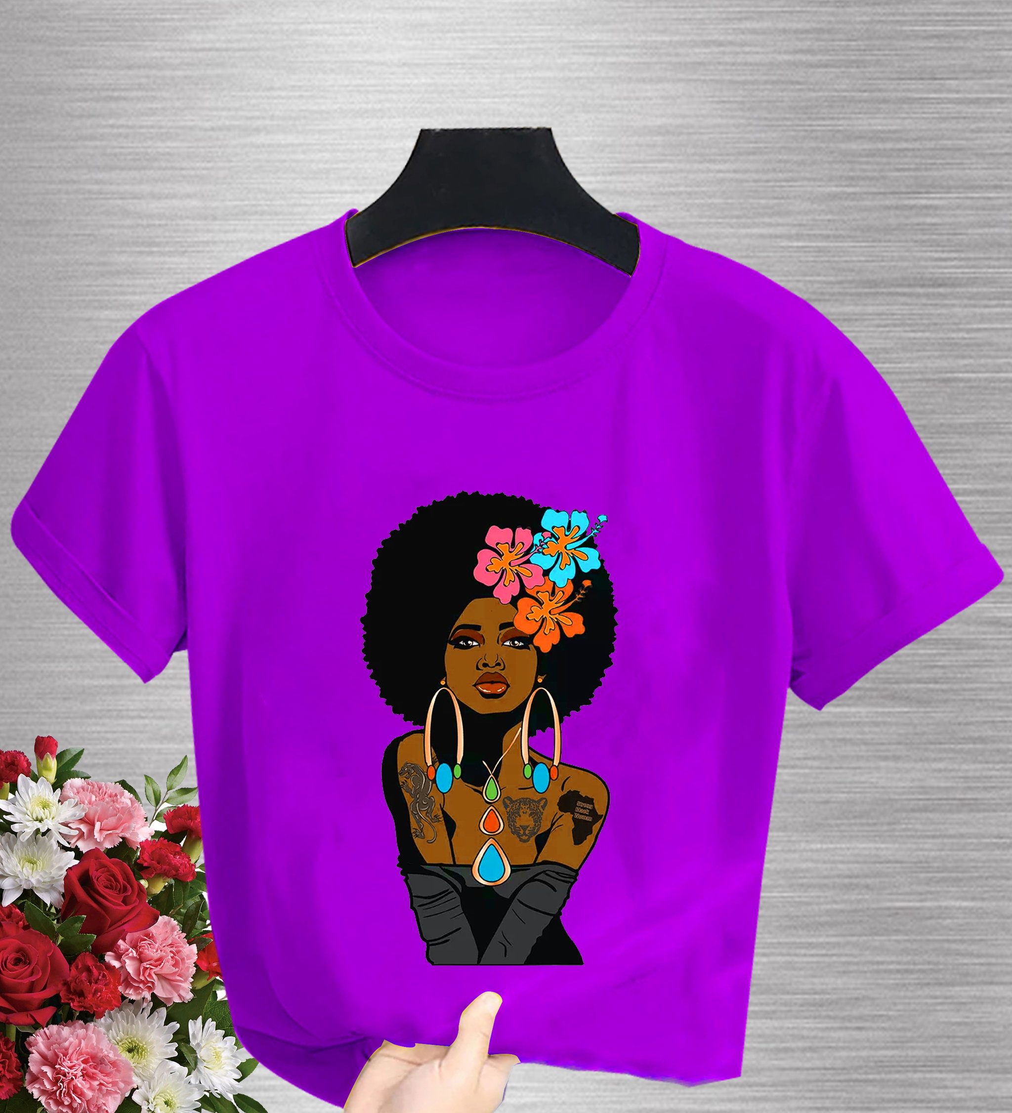 🌺 Bold Afro Beauty T-Shirt – Empowered Queen Edition_2
