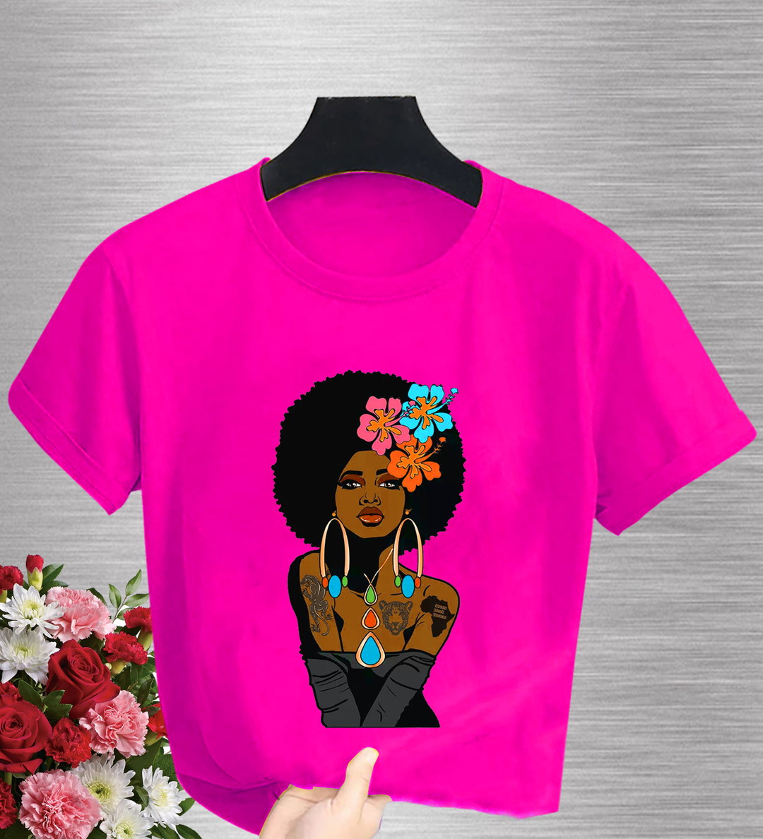 🌺 Bold Afro Beauty T-Shirt – Empowered Queen Edition