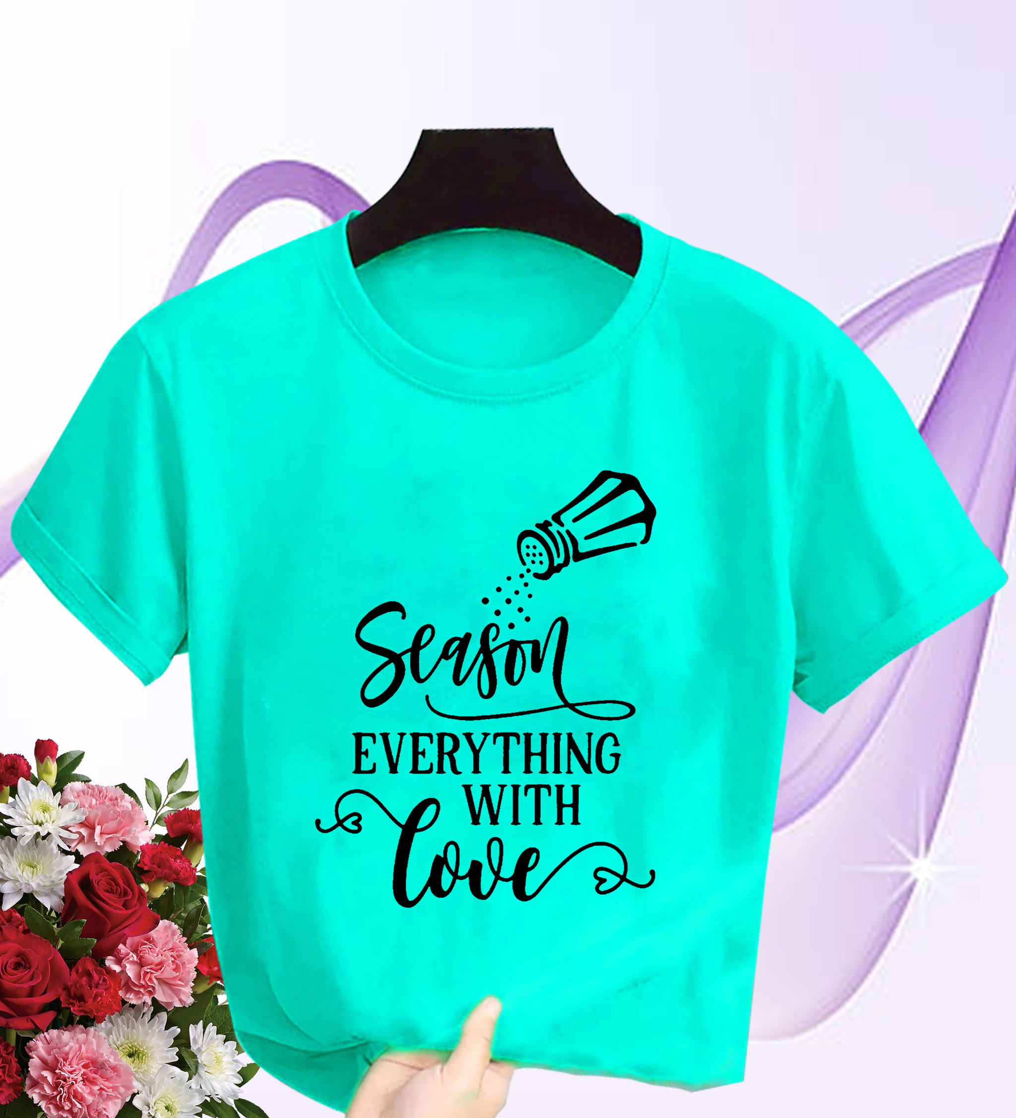 Season Everything with Love – Inspirational Quote T-Shirt (Yellow) 🌻_1
