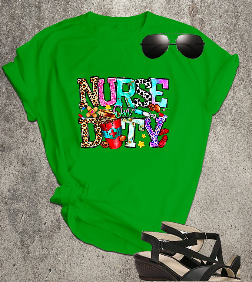 📝 Nurse on Duty – Colorful Graphic Tee for Medical Heroes & Everyday Angels_3