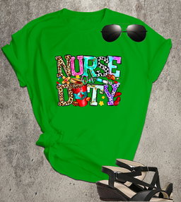 📝 Nurse on Duty – Colorful Graphic Tee for Medical Heroes & Everyday Angels