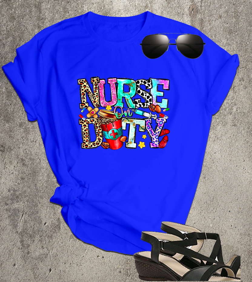📝 Nurse on Duty – Colorful Graphic Tee for Medical Heroes & Everyday Angels_1