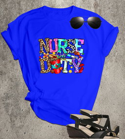 📝 Nurse on Duty – Colorful Graphic Tee for Medical Heroes & Everyday Angels