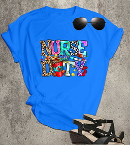 📝 Nurse on Duty – Colorful Graphic Tee for Medical Heroes & Everyday Angels