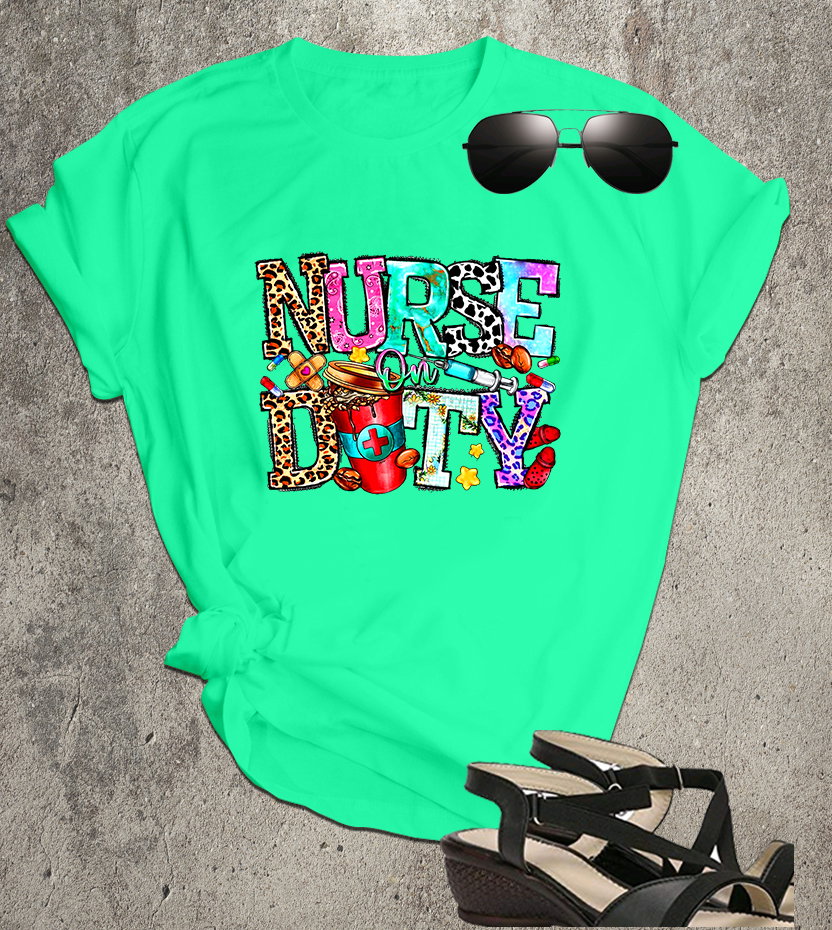 📝 Nurse on Duty – Colorful Graphic Tee for Medical Heroes & Everyday Angels_4