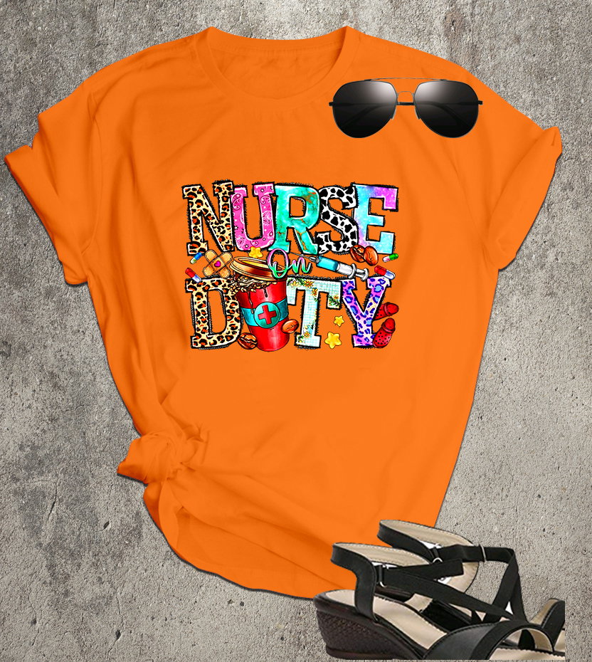 📝 Nurse on Duty – Colorful Graphic Tee for Medical Heroes & Everyday Angels_5