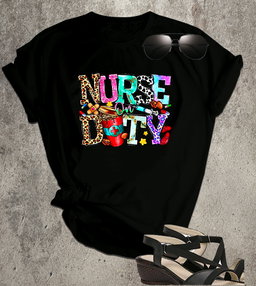 📝 Nurse on Duty – Colorful Graphic Tee for Medical Heroes & Everyday Angels