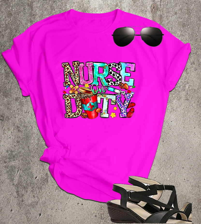 📝 Nurse on Duty – Colorful Graphic Tee for Medical Heroes & Everyday Angels_6