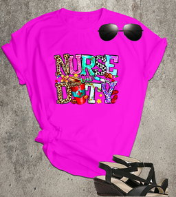 📝 Nurse on Duty – Colorful Graphic Tee for Medical Heroes & Everyday Angels