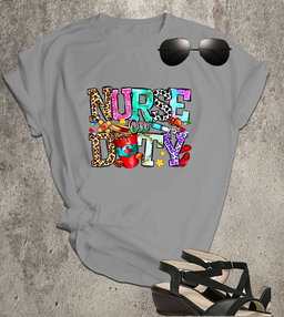 📝 Nurse on Duty – Colorful Graphic Tee for Medical Heroes & Everyday Angels