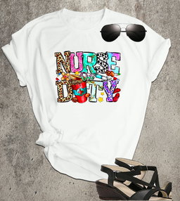 📝 Nurse on Duty – Colorful Graphic Tee for Medical Heroes & Everyday Angels
