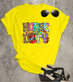 📝 Nurse on Duty – Colorful Graphic Tee for Medical Heroes & Everyday Angels