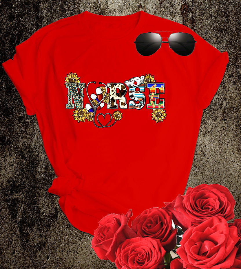 📝 Sunshine & Scrubs – Floral Graphic “NURSE” T-Shirt for Bright-Hearted Caregivers_7
