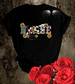 📝 Sunshine & Scrubs – Floral Graphic “NURSE” T-Shirt for Bright-Hearted Caregivers