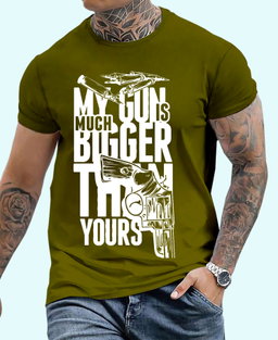 🔥 Locked & Loaded – “My Gun Is Bigger” Bold Graphic Tee for Alpha Energy