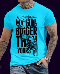 🔥 Locked & Loaded – “My Gun Is Bigger” Bold Graphic Tee for Alpha Energy