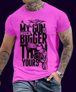 🔥 Locked & Loaded – “My Gun Is Bigger” Bold Graphic Tee for Alpha Energy
