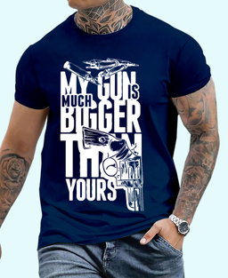 🔥 Locked & Loaded – “My Gun Is Bigger” Bold Graphic Tee for Alpha Energy