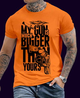 🔥 Locked & Loaded – “My Gun Is Bigger” Bold Graphic Tee for Alpha Energy