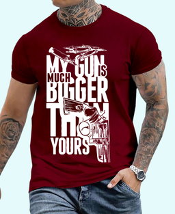 🔥 Locked & Loaded – “My Gun Is Bigger” Bold Graphic Tee for Alpha Energy