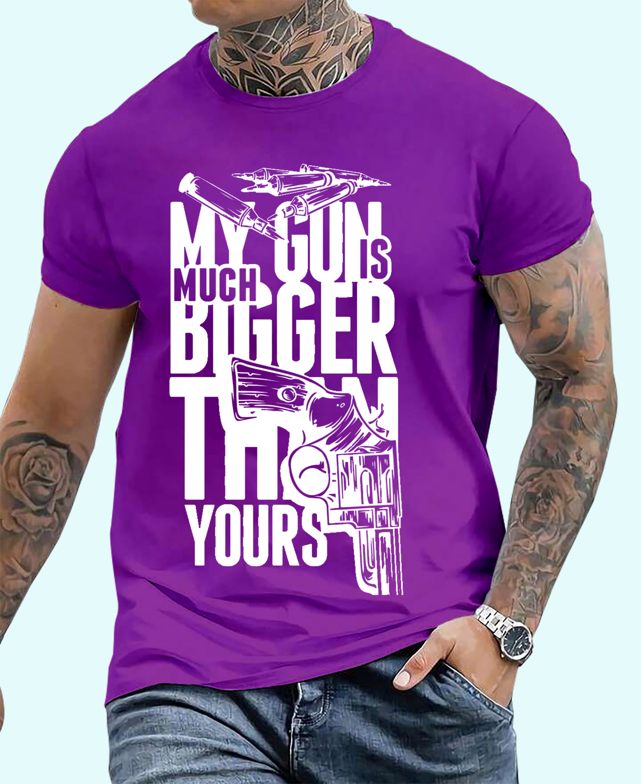 🔥 Locked & Loaded – “My Gun Is Bigger” Bold Graphic Tee for Alpha Energy_8
