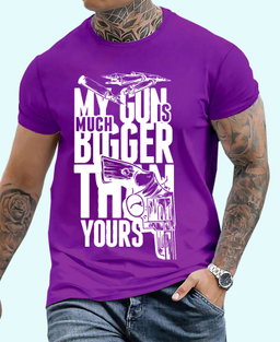 🔥 Locked & Loaded – “My Gun Is Bigger” Bold Graphic Tee for Alpha Energy
